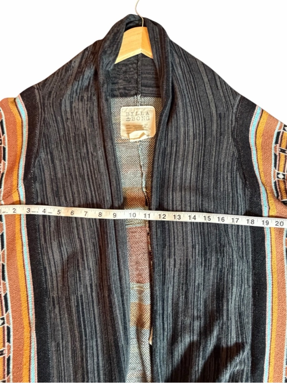 BILLABONG OPEN FRONT CARDIGAN SWEATER SIZE LARGE - Picture 4 of 11
